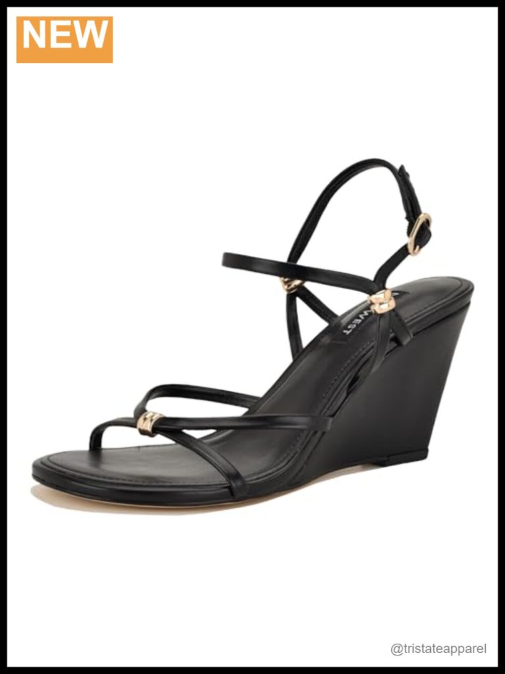 Faux Leather Strappy Wedge Sandal Buckle Ankle Strap Dressy Block Heel Open Toe